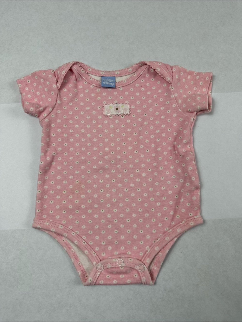 Disney Pink Floral Baby One-Piece Bodysuit